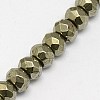 Natural Pyrite Beads Strands G-L051-10X6mm-01-2