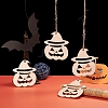 Pumpkin Jack-O'-Lantern Shape Halloween Blank Wooden Cutouts Ornaments WOOD-L010-08-5
