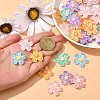 60Pcs 6 Colors Gradient Color Translucent Resin Cabochons RESI-CJ0002-51-4
