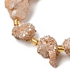 Electroplated Natural Druzy Agate Beads Strands G-G289-02D-4