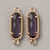 Golden Plated Brass Pave Glass Connector Charms LS-FIND-WH0110-728G-08-1