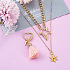 Brass Micro Pave Clear Cubic Zirconia Screw Carabiner Lock Charms ZIRC-TA0001-13G-11