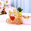 Heart Pumpkin Car Alloy Rhinestone Keychain PW-WGD0BD6-01-1