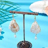 Natural Conch Shell Dangle Earrings EJEW-TA00610-1