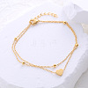 Beach Heart Shape Beaded Double Layer Bracelet and Anklet for Women PS4517-2