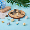 64Pcs 16 Style Brass Shank Buttons BUTT-TA0001-09-13