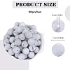 80Pcs Round Silicone Focal Beads SIL-SZ0001-24-21-2