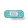 Black Zinc Alloy Band-Aid Believe Achieve Word Enamel Pins JEWB-L018-02EB-04-1