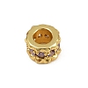 Column Rack Plating Brass Cubic Zirconia European Beads KK-L236-08G-2