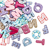 50Pcs Printed Opaque Acrylic European Beads MACR-SP0002-21C-1