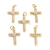 Brass Micro Pave Clear Cubic Zirconia Pendants ZIRC-L100-111G-1