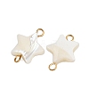 Natural Shell Star Connector Charms X1-STAS-D378-26G-2