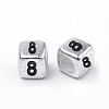 Antique Silver Plated Acrylic Beads PB43C9308-8-1