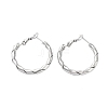 Tarnish Resistant 202 Stainless Steel Hoop Earrings EJEW-A041-07P-1