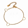 304 Stainless Steel Cable Chain Anklets AJEW-H104-04G-1