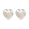 Brass Heart Ear Studs for Women EJEW-P268-06P-2
