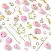 DIY Round Acrylic & Alloy Dangle Earring Making Kit DIY-FS0006-30-3