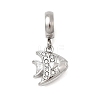 304 Stainless Steel Crystal Rhinestone Sea Animal European Dangle Charms STAS-D153-02A-P-1