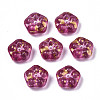 Spray Painted Glass Beads DGLA-R052-002-B06-1