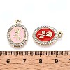 Alloy Enamel Pendants ENAM-T020-112KCG-3
