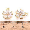 Brass Pave Clear Cubic Zirconia Connector Charms KK-T078-03G-05-3