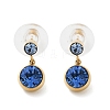 304 Stainless Steel Rhinestone Dangle Stud Earrings EJEW-G423-17G-02-4