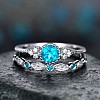 Alloy Micro Pave Cubic Zirconia Finger Rings for Women FS-WG2E042-24-1