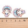 Peking Opera Cat Alloy Enamel Cabochons AL-CBA1A6F-04KCG-A-3