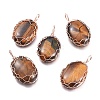 Natural Tiger Eye Pendants G-K305-B01-RG-1