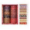 12 Rolls Chinese Style Floral Paper Decorative Paper Tapes Set STIC-H002-02G-1