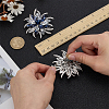 2Pcs Flower Glass Rhinestone Brooches JEWB-FG0001-50-3