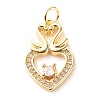 Brass Micro Pave Clear Cubic Zirconia Pendants ZIRC-P094-07G-RS-1