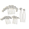 Alloy Hair Combs & Hair Forks Set PW-WG05378-03-1