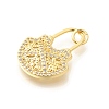 Brass Micro Pave Clear Cubic Zirconia Pendants KK-L225-043G-2