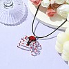 Braided Glass Seed Bead Spider Pendant Necklaces NJEW-MZ00036-04-2