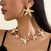 Starfish Iron Link Chain Necklaces & Stud Earrings Sets FS-WG81930-01-2
