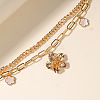 Alloy White Flower Charm Double Layer Chain Anklets for Women FS-WG4B964-01-5