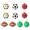 10Pcs 5 Styles PVC Opaque Plastic Pendants KY-TA0001-53-1