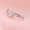 Brass Micro Pave Clear Cubic Zirconia Clip on Nose Rings WG43D72-07-1