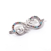 Brass Micro Pave Cubic Zirconia Links Connectors ZIRC-L090-042P-1