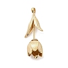 Three-Dimensional Flower Brass Pendants KK-V006-02G-04-2