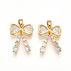 Brass Micro Pave Cubic Zirconia Pendants KK-N257-26A-G-1