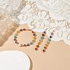 Natural & Synthetic Mixed Stone & Pearl Beaded Dangle Earrings & Bracelet SJEW-JS01261-8