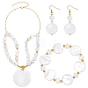 Natural Pearl Necklaces & Bracelets & Dangle Earring Sets SJEW-PH01394-1