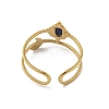 304 Stainless Steel with Natural Lapis Lazuli Ring RJEW-Z031-01H-01-3