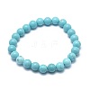 Natural Howlite Bead Stretch Bracelets BJEW-K212-B-011-2