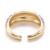 Brass Enamel Cuff Rings RJEW-I077-14G-4