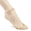 ABS Plastic  Pearl Beaded Anklets with Round Acrylic Beads for Women AJEW-AN00499-3