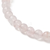 Natural Rose Quartz Beaded Cuff Bangles BJEW-JB13328-01-4