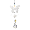 Glass Beads & 201 Stainless Steel Butterfly Hanging Suncatchers HJEW-JM04761-01-2